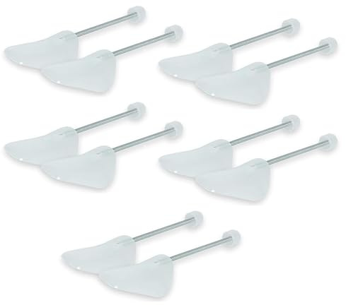 QOTSTEOS Shoe Stretchers, 5Pairs Plastic S-hoe Trees with Flexibility, Shoe Shapers for All UK Sizes, Maintain Size for Trainers, Sneakers & Shoes(COLOR:Transparent)