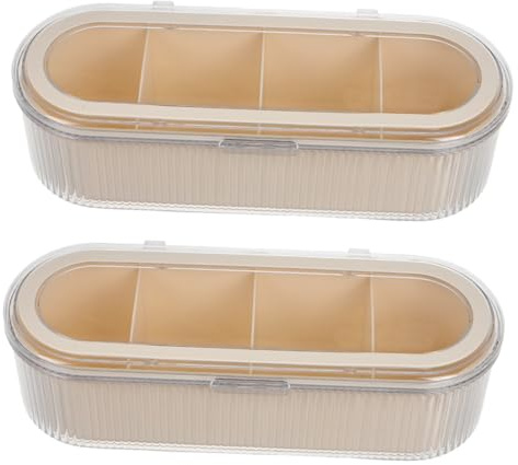 DEARMAMY 2piezas Estuche para Brochas de Maquillaje Transparente Caja de Almacenamiento para Brochas de Maquillaje Organizador para Tocador de Baño para Labiales y Esponjas