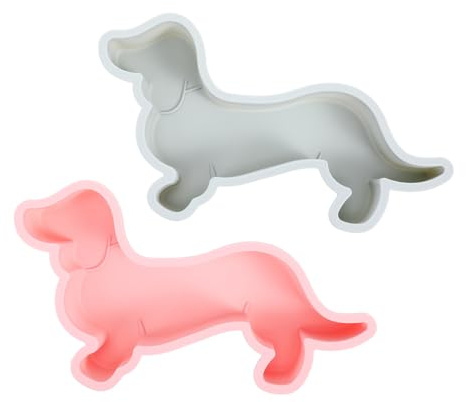 TOYANDONA Molde De Silicona Antiadherente Para Pastel Forma De Perro, Grande, Resistente Al Calor, De Silicona Flexible, Para Repostería Casera y Postres, Set De 2 Piezas (azul Claro y Rosa)