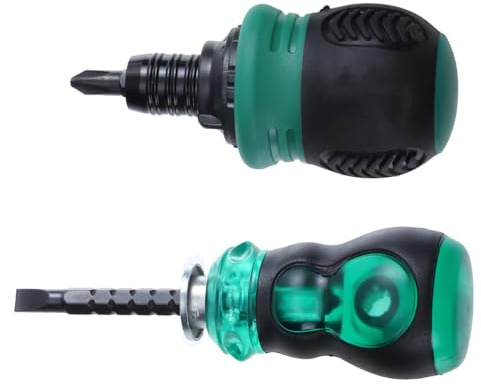 FIXOSHEE 2 pièces Tournevis de Précision Mini Chrome-vanadium Poignée Antidérapante Ergonomique Outil de Réparation Polyvalent avec Fonction Cliquet et Extension pour Vis Cruciformes et