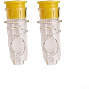 Presse-citron manuel 9 x 19 x 4 cm - Petit presse-citron avec bouchon à vis et filtre intégré - Extraction efficace du jus pour la maison, le camping ou l'extérieur - Jaune
