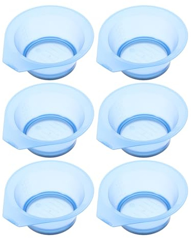 KAJNBN Ciotola per Colorare i Chioma 6 Pezzi Trasparente in Plastica Riutilizzabile per Tintura Fai da Te e Miscelazione Colori Salone Parrucchiere Colore Casuale