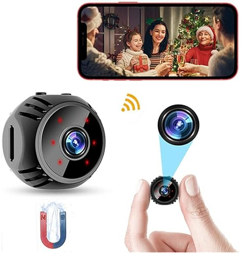 LaoZiYao Mini Hidden Camera 1080P HD Hidden Camera Portable Small Nanny Cam with Night Vision and Motion Detection - Built-in Battery - Covert Security Camera for Home/Office/Indoor/Outdoor