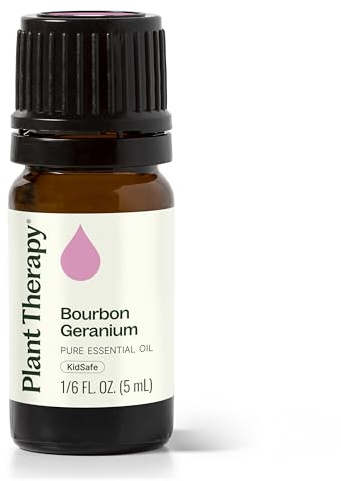 Plant Therapy Geranium Bourbon Essential Oil 100% Pure, Undiluted, Natural Aromatherapy, Soothing Skincare and Emotional Balance, 5 mL (1/6 oz)