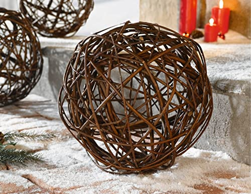 Dekoleidenschaft Dekokugel aus Naturweide, Ø 30 cm, Weidenkugel, Weidenball