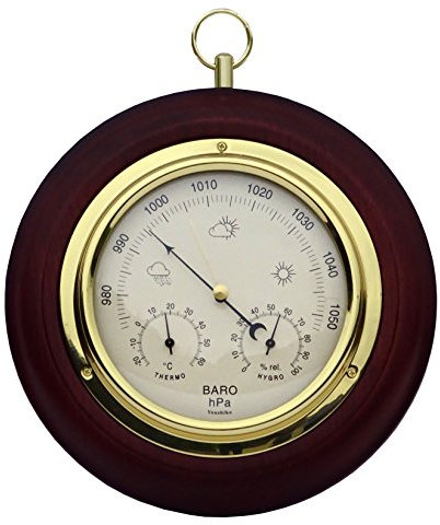 Youshiko (Latest 2025 Version) Traditional 3 in 1 Weather Station, diameter 21.5cm Combined Barometer Temperature Humidity and Forecaster Dial