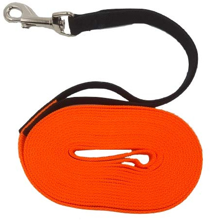 elropet Flex Fährtenleine Schleppleine mit Ruckdämpfer orange 50m-20mm Hundeleine