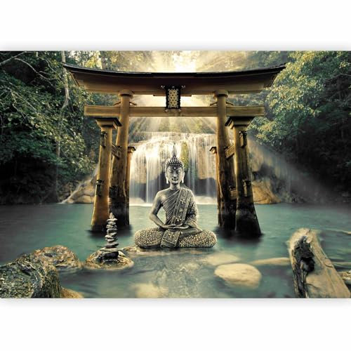 murando Fotomurales Buda Paisaje 245x175 cm Papel Pintado Decoración de Pared Murales Pegatina decorativos adhesivos 3d moderna de Diseno Fotográfico Zen Spa Cascada p-A-0033-a-b