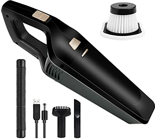 URAQT Handheld Vacuums Cordless, Powerful Handheld Hoover Vacuum Cleaner, Portable Lightweight Car Vacuums, 120W Rechargeable Wet & Dry Vacuum Cleaner for Pet Hair, Home, Office and Car Cleaning