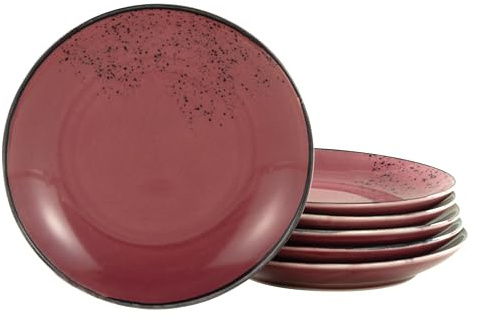 Creatable, 21994, Serie NATURE COLLECTION, Berry, 6-teiliges Geschirrset, Dessertteller aus Steinzeug, spülmaschinen-und mikrowellengeeignet, Qualitätsproduktion