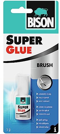 BISON Sekundenkleber Flasche mit Pinsel, weiß - 5 g