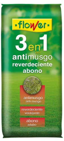 Antimusgo Cesped Flower 5kgs - Abono fertilizante a base de sulfato de hierro, corrige musgos y líquenes a la vez que la clorosis férrica