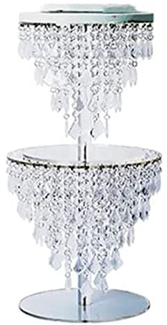 WEPDIY Kristall-Kuchenständer-Set aus Acryl für Tisch, Hochzeit, Tafelaufsatz, Turm, Set von Kuchenständern (24 cm und 30 cm, transparent)