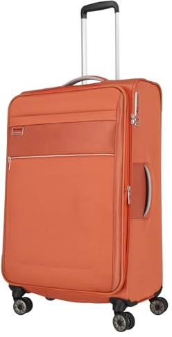 Travelite Reisekoffer groß mit Dehnfalte, nachhaltig, 4 Rollen, MIIGO, Weichgepäck Trolley aus recyceltem Material, TSA Schloss, 77 cm, 90-96 Liter