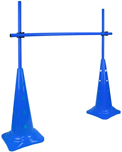 SPORTKEL24 Kombi-Kegel 50-Hürdenset – Stangen 100 cm – Training der Sprungkraft & Koordination – Pylonen-Hürde – Agility-Hürde für Fußball, Leichtathletik & Hundesport