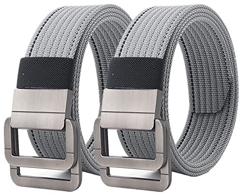 Plus Size Bis zu 170cm langer Nylon Segeltuch-Militär Tactical Gürtel für Männer mit Doppelring, 2er-Pack