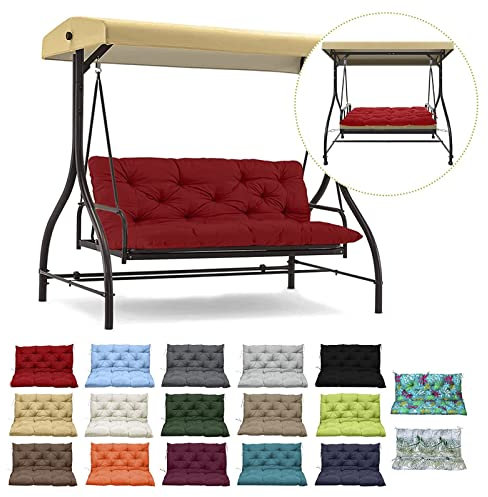 PJDDP Auflage für Hollywoodschaukel,Sitzkissen Bankkissen Bankauflage für Gartenbank Hollywoodschaukel,Garteneinrichtung-Kissen Ers,Rot,150x100CM/60x40IN