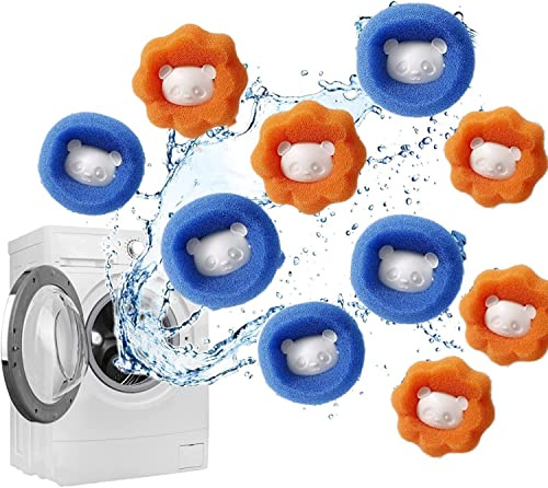 10 PCS Pet Hair Remover for Laundry, Reusable Clothes Anti-Tangle Adsorption Hair Catcher Laundry Balls, Hair Removal Washing Machine Hair Removal Cleaning Balls for Clothes