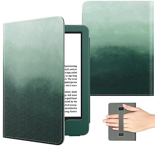 MoKo Hülle Kompatibel mit 6 All-New Kindle 11th Generation 2022/10th Gen 2019/8th Gen 2016, Ultra Slim Lightweight Kunstleder Schutzhülle Smart Cover mit Auto Sleep/Wake, Kiefern Grün