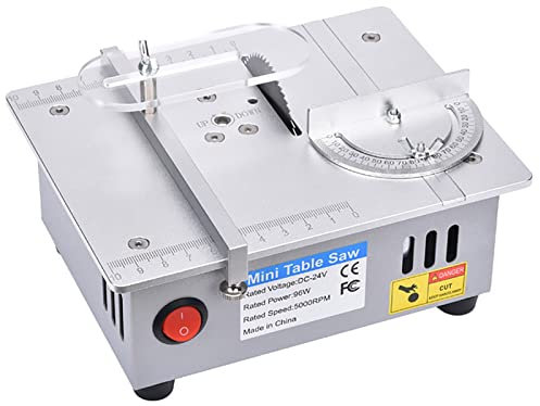 BrolEo Scie à Table de Bricolage Faite à la Main 96 W, Mini scie à Table 5000 TR/Min, Mini Banc de Loisirs modèle Artisanat Outil de Coupe scie Circulaire scie à Table électrique pour Le