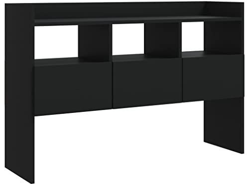 vidaXL Sideboard mit 3 Schubladen 3 Fächern Kommode Anrichte Schrank Beistellschrank Mehrzweckschrank Standschrank Schwarz 105x30x70cm Holzwerkstoff