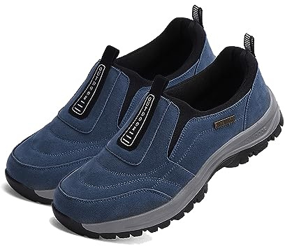 sPeesy Orthopädische Schuhe Herren leichte Schuhe Herren Sneaker Outdoor Wanderschuhe Herren wasserdicht extra weit Leinenschuhe wasserdicht Walking Schuhe Hallux valgus Schuhe (Color : Blue, Size :