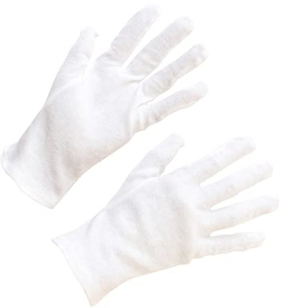 Uonlytech 12paare Baumwollhandschuhe Weiß Für Schutz Bei Gartenarbeit Reinigung Industrie Bau Handarbeiten Innen Außen Schmuckprüfung Fingerabdruckfrei