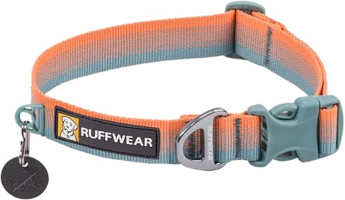 RUFFWEAR Front Range Collar, Small Dog Collar with Aluminium V-Ring, Adjustable Length Pet Dog Collar, Comfortable Soft Fabric, Animal Collar with Dog Lead Attachment Ring, 28-36cm, Moonlight Fade