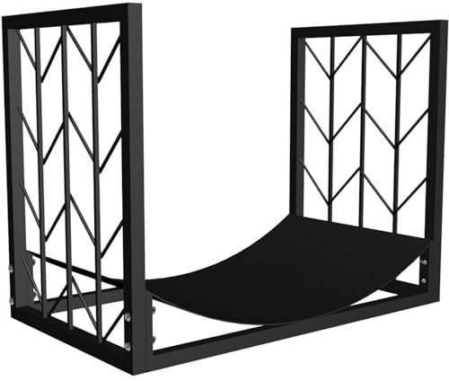 ZUMAHA Portalegna ad Arco, portalegna Minimalista in Metallo Nero, portalegna da Esterno per Legna da ardere/Tronco/legname/Accendino