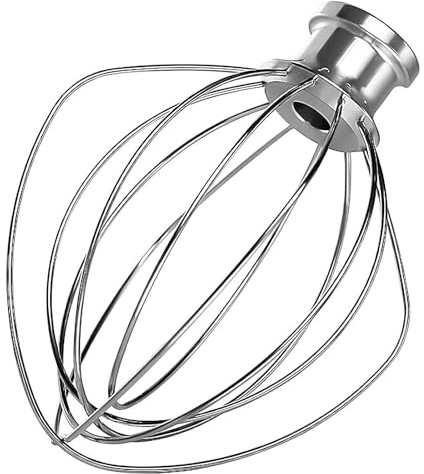 K45WW Schneebesen Edelstahl,6-drahtiger Schneebesen Ersatzaufsatz Kompatibel mit KitchenAid-Mixer-Zubehör,Eiersahne-Rührer,Teigschlagen für Cupcakes,Mehl-Kuchen-Schneebesen, Mayonnaisemixer