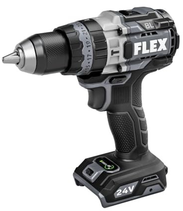 FLEX 24V Brushless Cordless 1/2-Inch 1,400 In-Lbs Torque 2-Speed Hammer Drill Turbo Mode Tool Only, Battery and Charger Not Included - FX1271T-Z