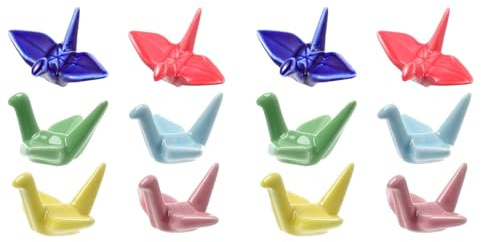 TOPBATHY Repose-Baguettes en Céramique, Lot de 12 | Profil incurvé, finition lisse, format individuel, pour cuillères, fourchettes, couteaux, repas asiatiques et dressage