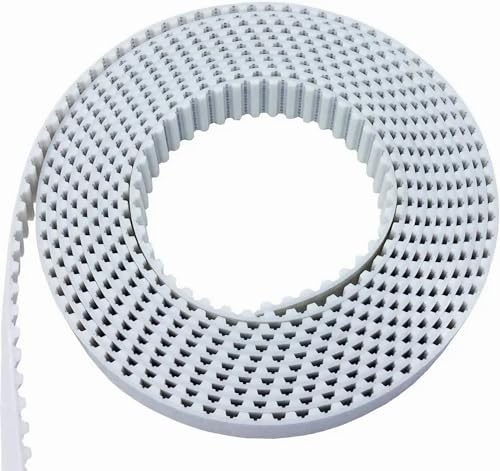 Generic T5 Timing Belt, Width 15mm, Pitch 5mm, 2 Meters (6.6ft) PU Polyurethane with Steel Core White Open Belt, T5 Synchronous Belt for 3D Printer, Lathe Belt Replacement