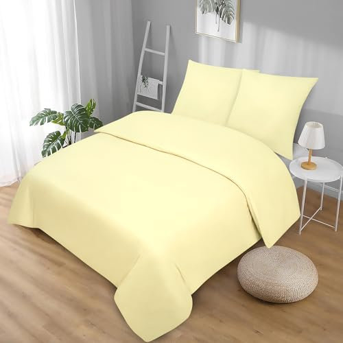 Softex Royal Microfaser Bettwäsche, 155 x 200. cm, Beige, weich, anschmiegsam und bügelfrei, 2-teiliges Set: 1 Bettbezug + 1 Kissenbezug, 80 x 80 cm