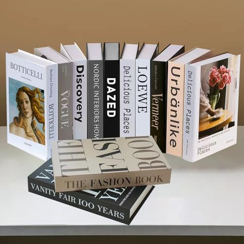 YSOOUA 12 Stück Deko Bücher für Heimdekor Dekorative Bücher Dekobücher Faltbare Gefälschte Bücher Kartonschachtel nur Gefälschte Bücher Display Bücher für Couchtisch Regale Dekobücher für Büro (D)