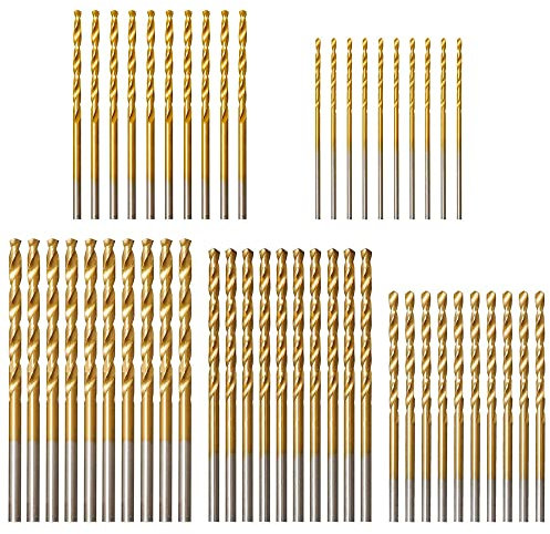 Mesee Set di Mini Punta Elicoidale, 50Pz Mini Twist Drill Punte Trapano Elicoidali Precision 1/1.5/2/2.5/3/3mm Micro Punte da Trapano in Acciaio HSS per Modellismo e Foratura