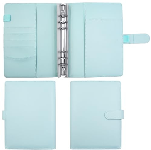 Gebrazy A5 Binder Notizbuch, PU Leder A5S Ringbuch Abdeckung 6 Löcher Binder Notizbuch(Innenpapier Nicht enthalten) für A5 Füllpapier (Blue)