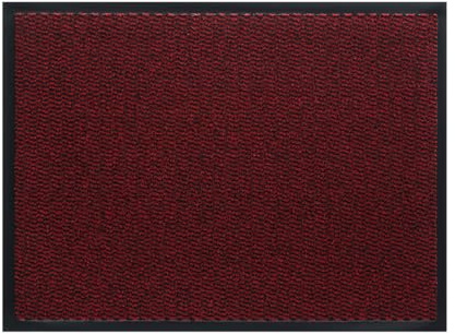 oKu-Tex Fußmatte Multi | Türmatte für den Innenbereich | rot | Allround Schmutzfangmatte | Kariertes Design | rutschfest | 120 x 80 cm