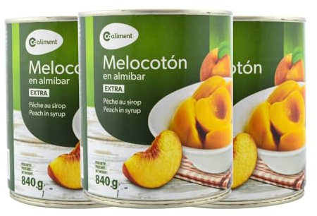 Melocotón en almíbar 840 g pack de 3