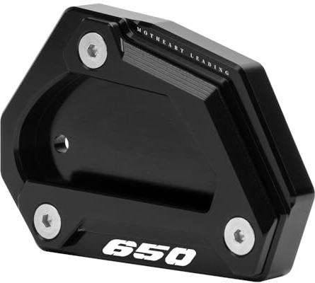 MotHeart Motorrad Seitenständer Vergrößerung für V-Strom 650 (DL 650) 2004-2026 Motorrad-Fußstütze Seitenständer-Sicherheitsunterlage Kickständer-Ergänzung Zubehör (Schwarz)