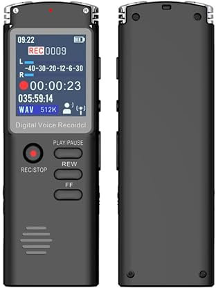 64GB Voice Activated Recorder with Playback - Portable Digital Voice recorder with A-B Repeat/Telephone Recording, Rechargeable Dictaphone MP3 Recorder for Class Lectures Interviews