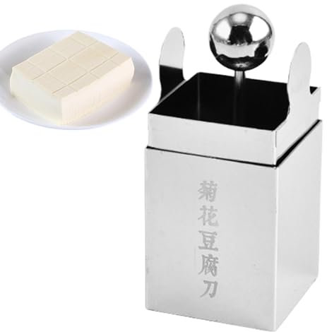 Presse à lait caillé de haricots, coupe de caillé de haricots métalliques | Outil d'affection caillé de haricots de cuisine | Manuel en métal Jelly Shredder Square à coupe de gio,