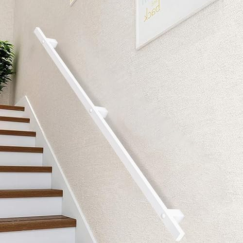 Pasamanos para escaleras, pasamanos de pared blanco, barra de agarre de hierro forjado para interiores y exteriores, barandilla de escalera de tubería industrial para pasillos interiores, villas, loft
