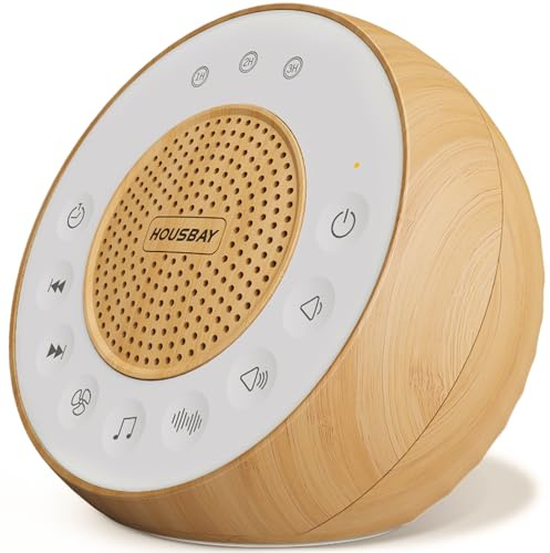 HOUSBAY Sound Machine White Noise for Sleep with Wood Grain