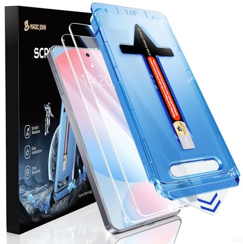 MAGIC JOHN 2 Stück für Samsung Galaxy S24 FE für Bildschirmschutz (6,7 Zoll), Auto-Dust-Eliminierung, 9H, HD Klar, Bläschenfrei, Einfache Installation