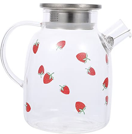LIGIGWASH Tetera de Vidrio Resistente al Calor de 1600ml, Boquilla Vertedora Suave, Adecuada para Té Frío y Uso Doméstico