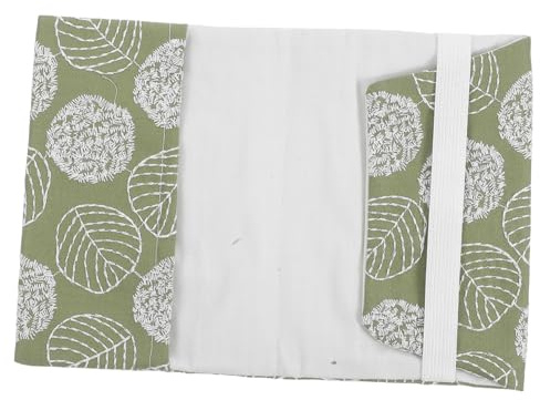 TEMPNAP Funda para Libros de Tela Verde Patrón Floral Reutilizable y Cómoda, Protector Adecuado para Cuadernos y Diarios Diseño Único y Atractivo