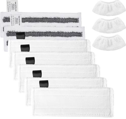 10 Pack Microfibre Steam Cleaner Pads Compatible with Karcher EasyFix SC2, SC3, SC4, SC5, Steam Cleaner Replacement Cloths Pads for Floor & Hand Held Steamer, Accessories Mop Pads for Karcher Steam Cl