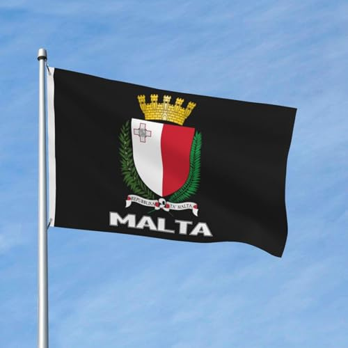Bandiera Da Giardino Coat Of Arms Of Malta Maltese Emblem Garden Flag Colore Vivido Bandiera Da Cortile Durevole Bandiere Decorative Per Celebrazioni Feste Festival 90X152CM