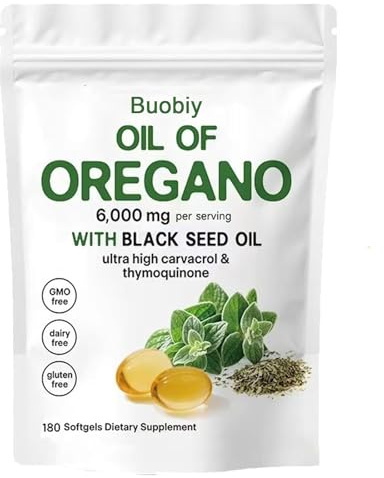 Huile d'origan gélules molles 2 en 1 6000 mg d'huile d'origan avec huiles de graines noires, capsules de supplément d'origan, faciles à avaler, immunité naturelle, riche en nutriments, expérience de